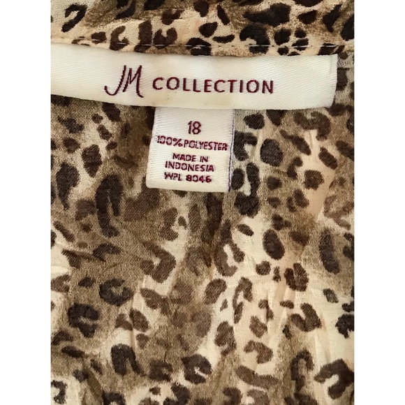 JM Collection Women’s Plus Size Brown Multicolored Long Sleeve Top Size 18 - Picture 4 of 6